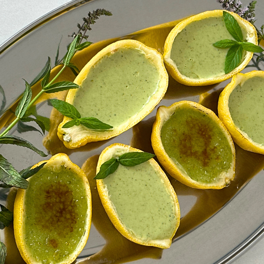 Matcha Lemon Posset Brûlée