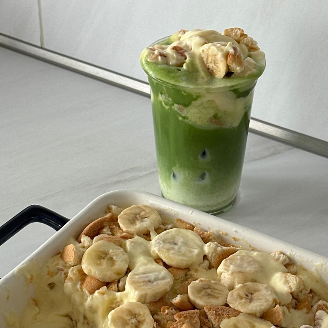 Banana Pudding Matcha Latte