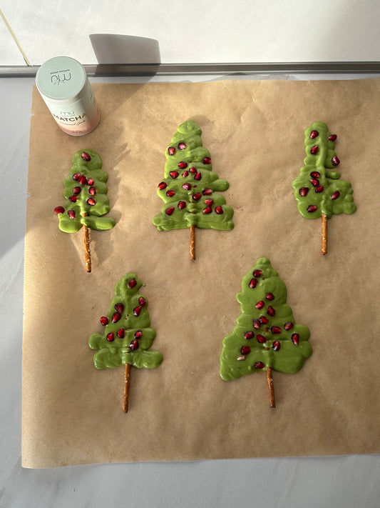 Sweet and Salty Matcha Christmas Trees