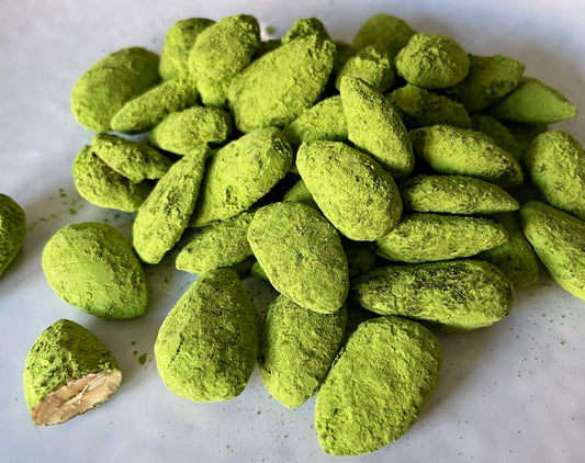 Roasted Almonds in Matcha Chocolate