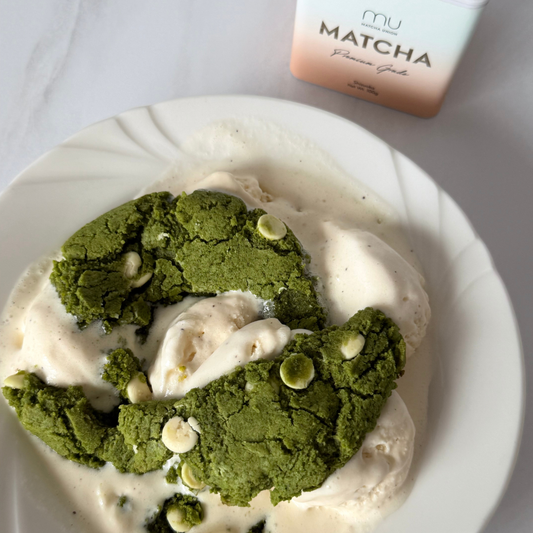 Warm Matcha Cookie, Cold Ice Cream